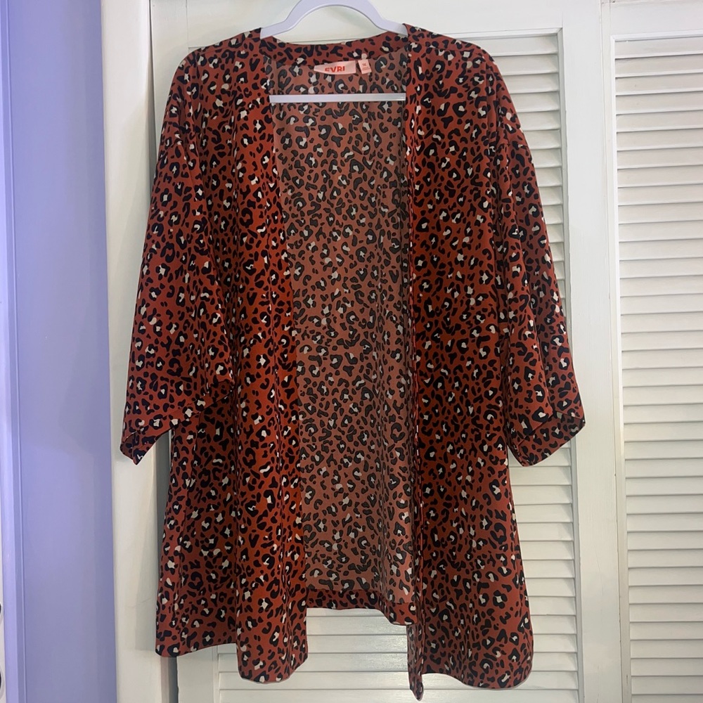 Evri leopard cardigan size 1X